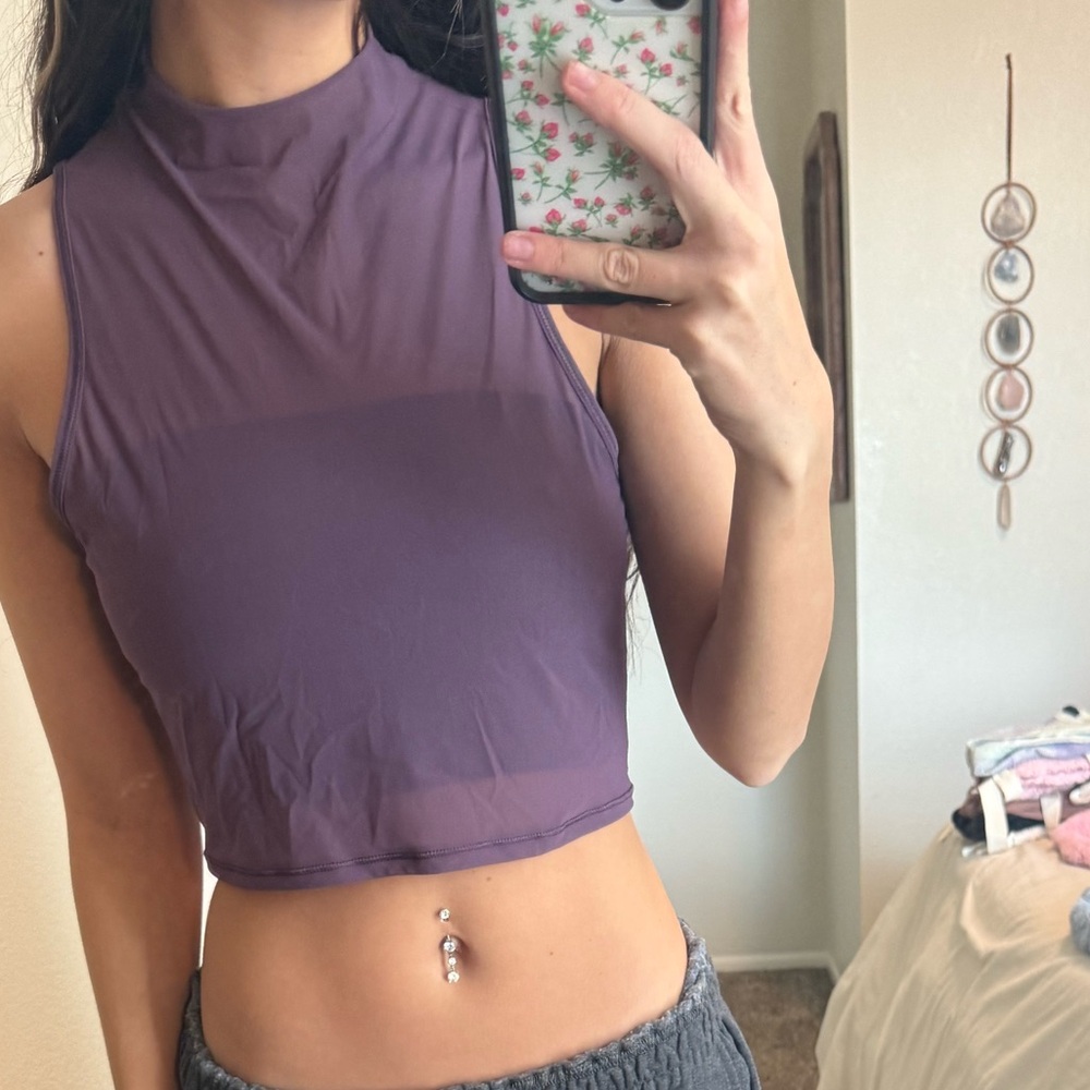 Lululemon Mesh Purple Key-Hole Tank